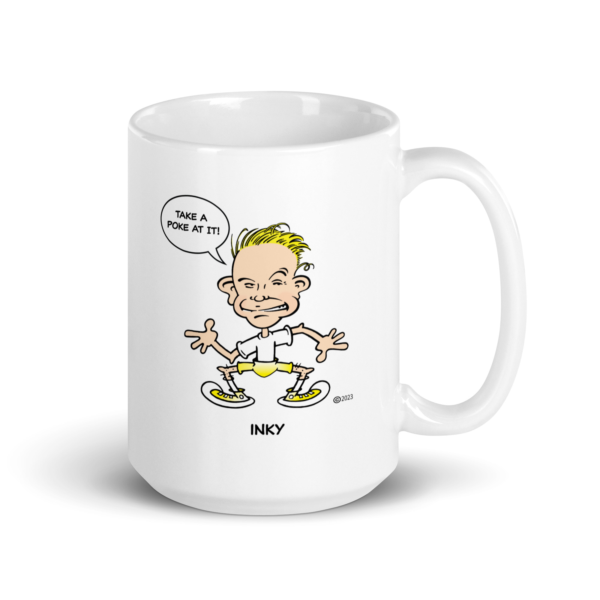 Inky White glossy mug - Image 5