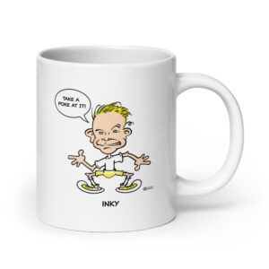 Inky White glossy mug